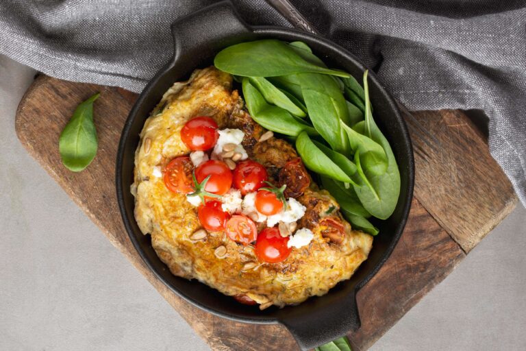 Omelete de Espinafre e Queijo Feta